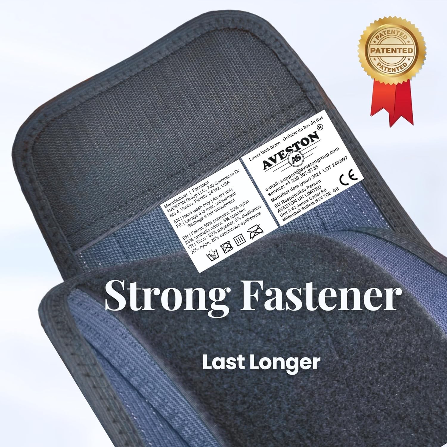 Back Support Brace Large 38-45″ – Adjustable Lumbar Belt, 6 Ribs, Unisex