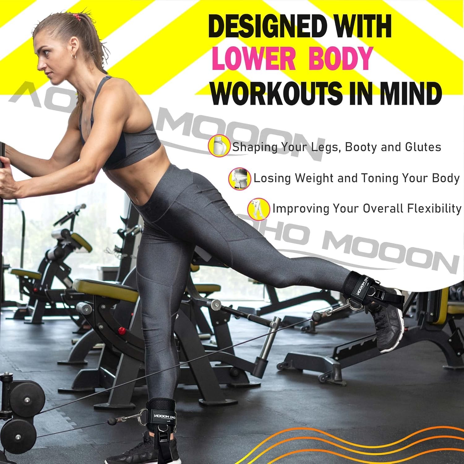 Ankle Straps for Cable Machine Accessories Adjustable Buckle Suitable for Men &