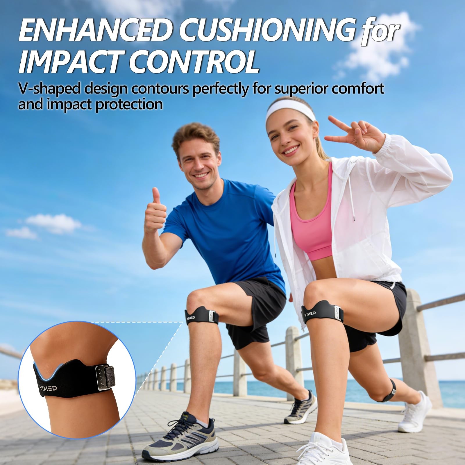 Patellar Tendon Support Strap, Silicone Patella Knee Strap for Knee Pain Reli…
