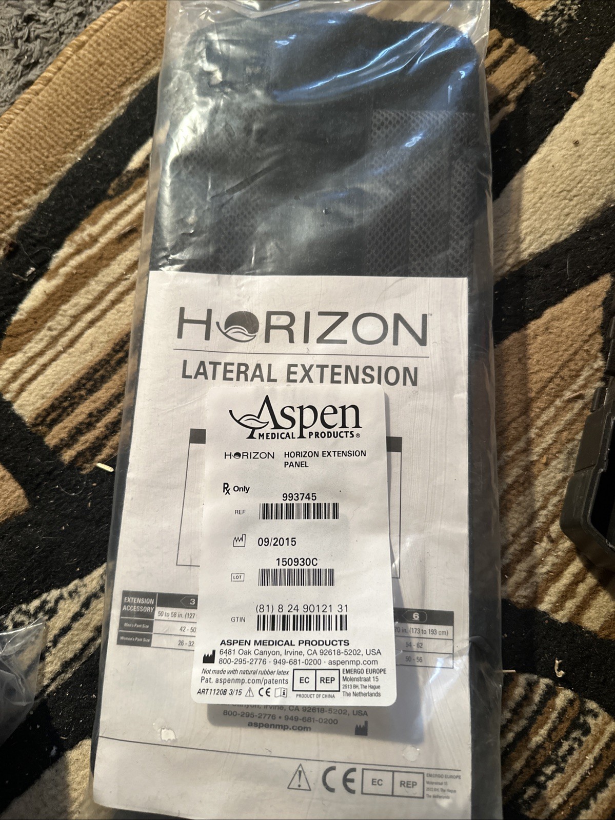 Aspen Medical Products LSO Back Brace Horizon Lateral Extension Panels 993745