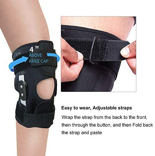 Hinged Knee Brace, 4 Sizes Available for Men and Women, Knee Support for ACL