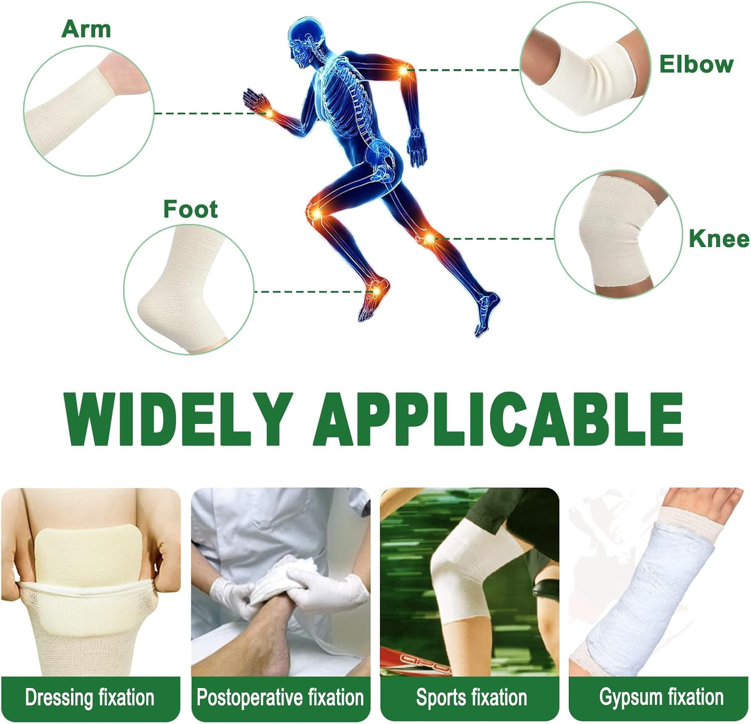 Elastic Tubular Support Bandage, Stockinette Tubing for Arm, Legs, Knees, Compre
