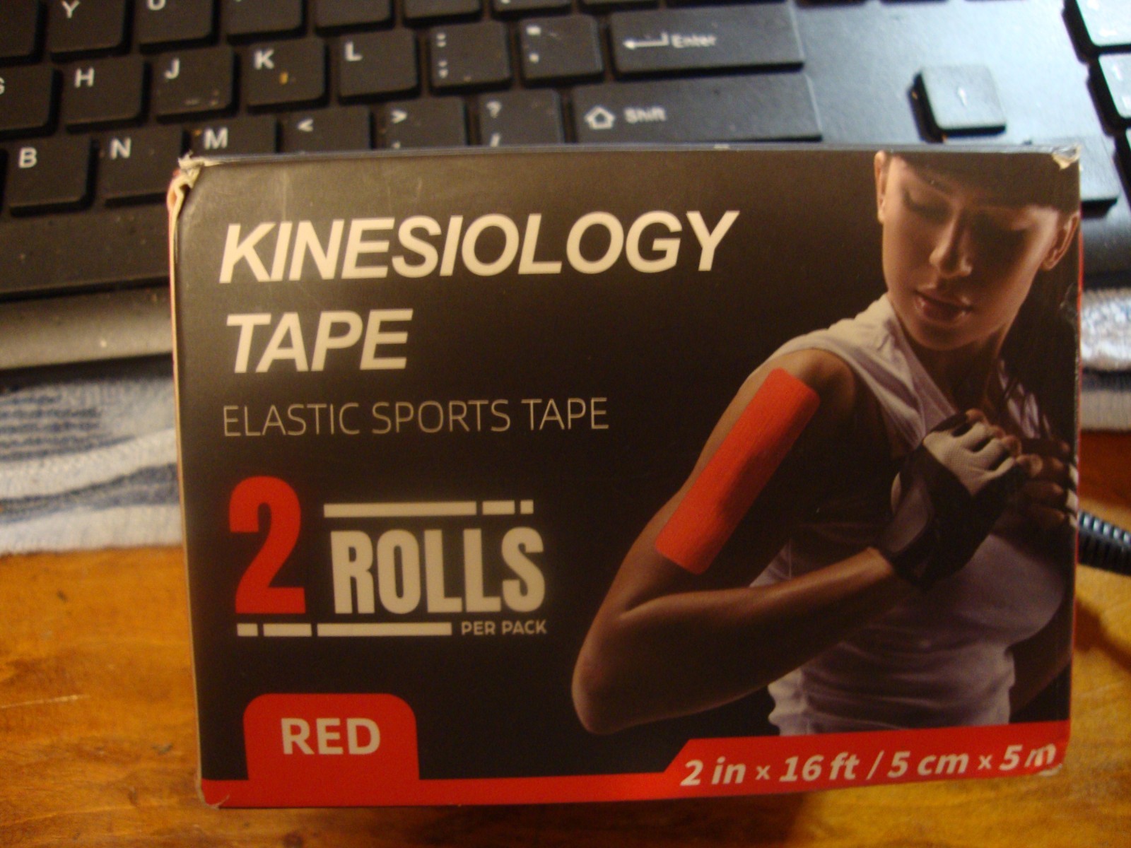 CKeep Kinesiology Tape 2 Rolls Original RED Cotton Elastic Premium Athletic
