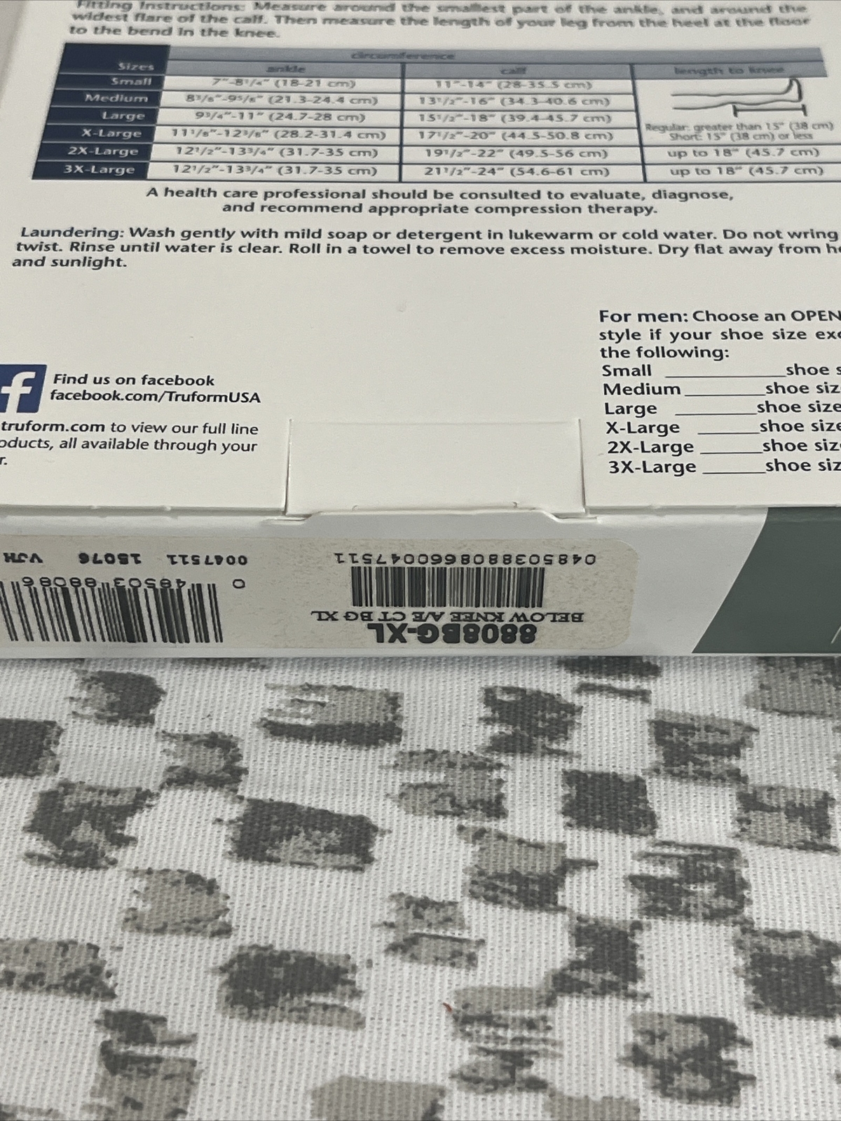 Truform Stockings 18mmHg Compression Below The Knee XL Closed Toe Beige
