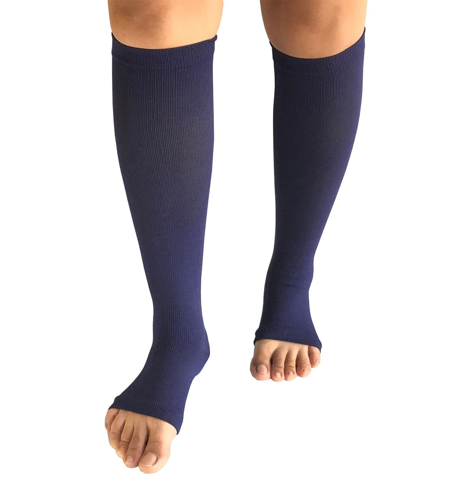 Toeless Open Toe Compression Socks Knee High Support Stockings Assorted 3Pr