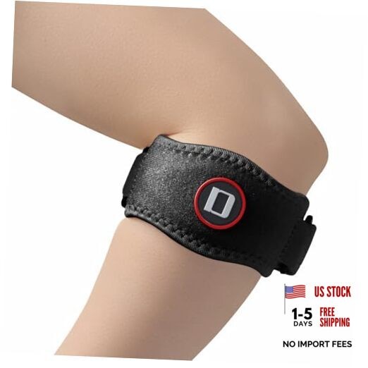 Tennis Elbow Brace for Women & Men, Adjustable Golfer Elbow Pack of 1 Black