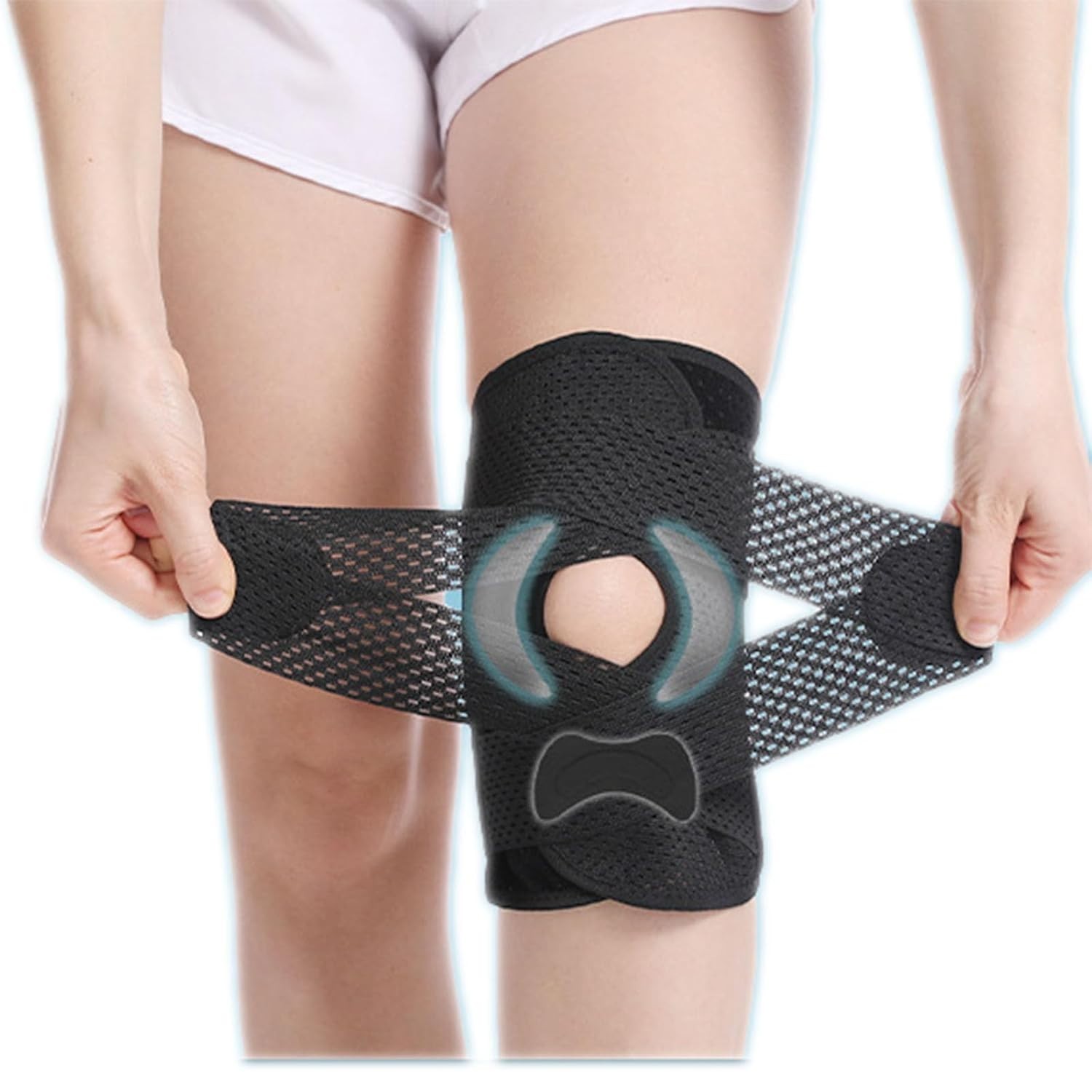 Knee Brace Spring Stabilizers Adjustable Compression Support meniscus tear, ACL