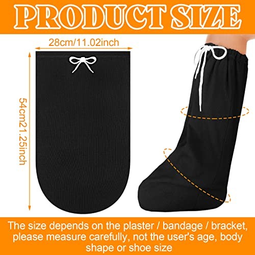 2 Pcs Leg Cast Cover, Sock for Casted Foot Below Knee 21.26 x 11.02In Black