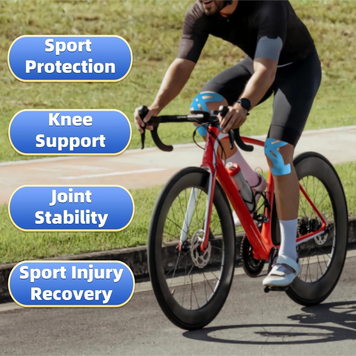 Precut Kinesiology Tape for Knees, 10 Pcs – Knee Support & Stability, Knee Pa…