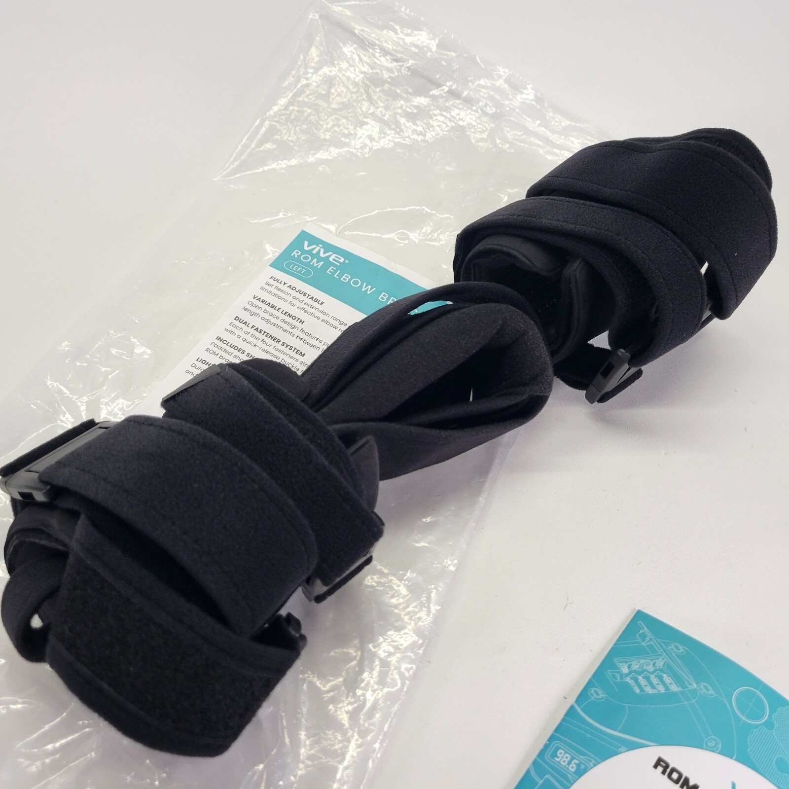 Vive Hinged Elbow Brace ROM Left Shoulder Strap Adjustable Support Sling SUP2006
