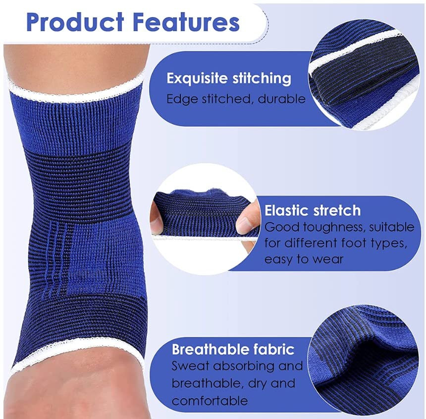 (2 Count Elastic Ankle Brace Support Compression Wrap Movement Protection Ank…