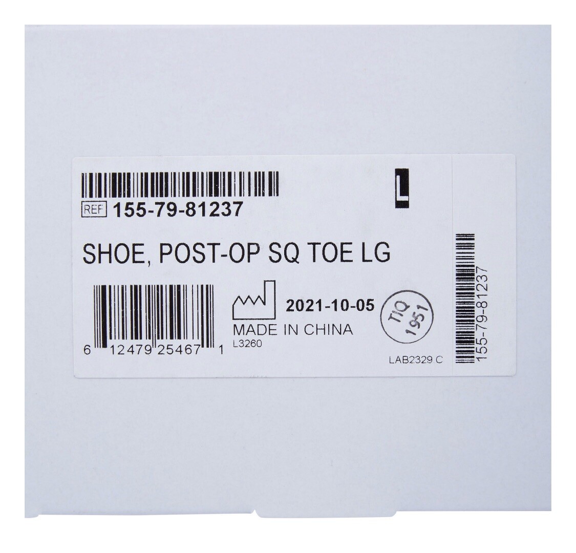 McKesson Black Post-Op Shoe Large Contact Closure Straps 155-79-81237