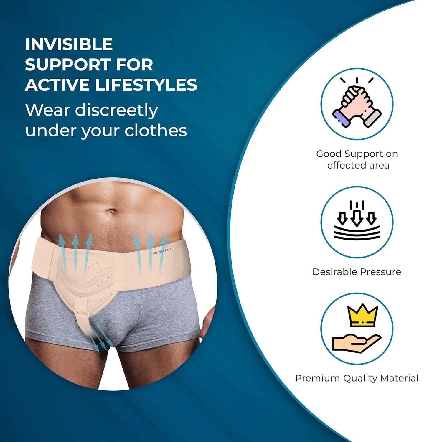 Inguinal Hernia Support Belt Double Truss Pads Special Foam Adjustable Elastic