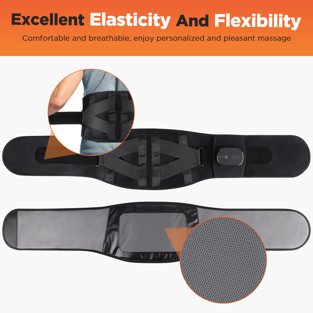 2 In 1 Electric Lower Back Massager for Pain Relief Heated Waist Lumbar Belt
