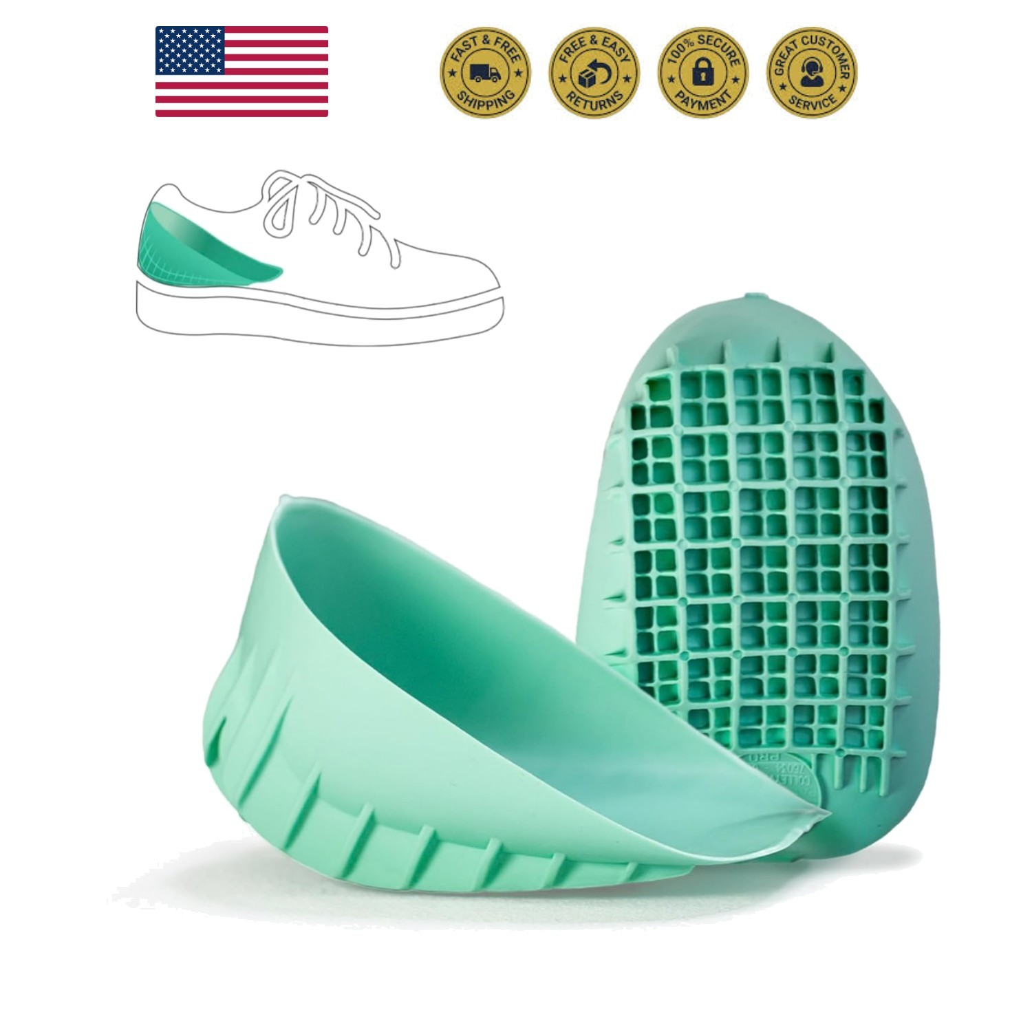 Comfortable Silicone Heel Cups for Achilles Tendonitis & Sever’s Disease Relief