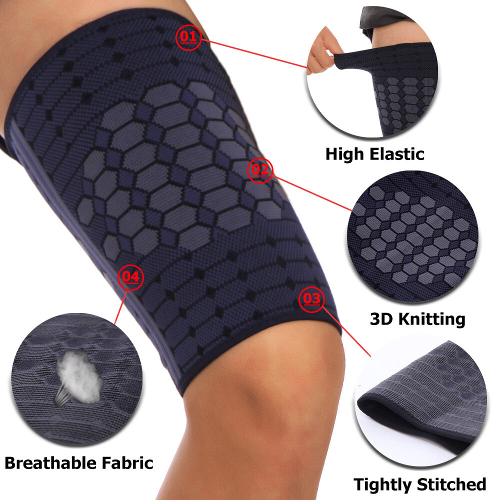 Leg High Thigh Brace Support Hamstring Compression Sleeve Pain Relief Running