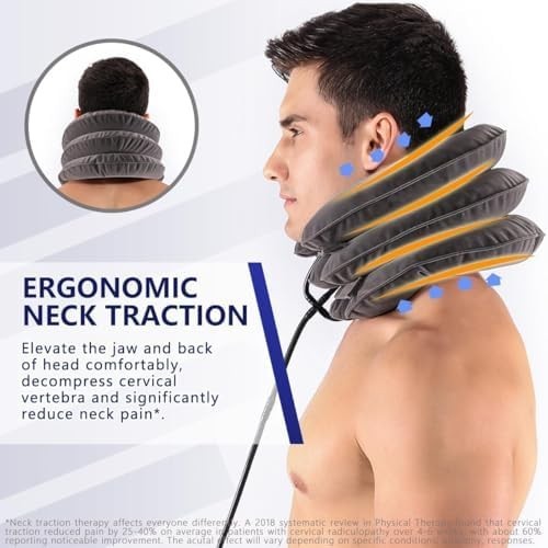 Cervical Neck Traction Device for Intant Neck Pain Relief – Inflatable & Adjutab