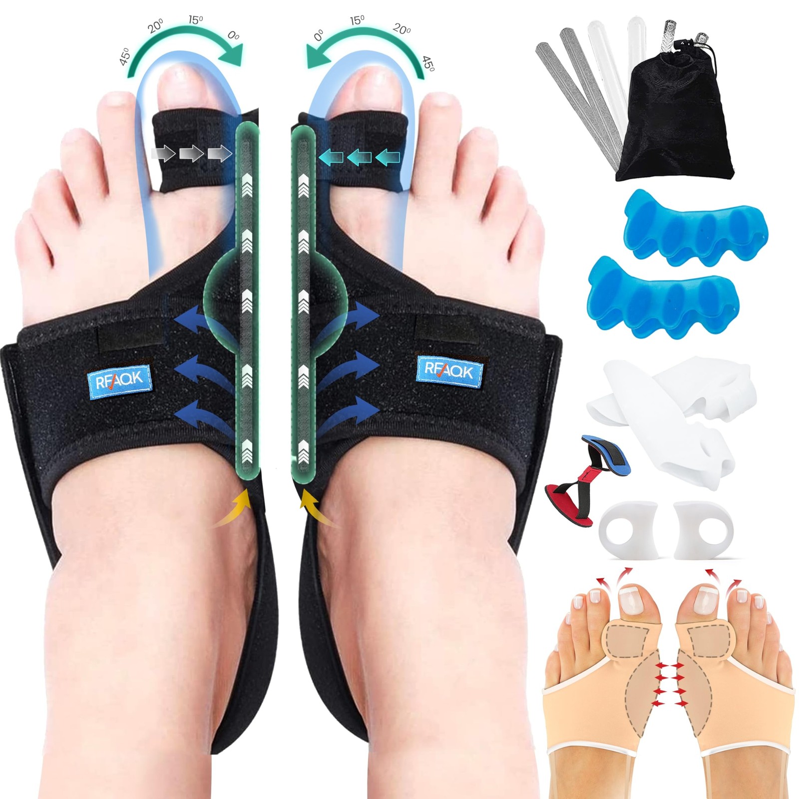 11pcs Bunion Corrector for Women & Men – Bunion Relief Kit with Toe Separator…