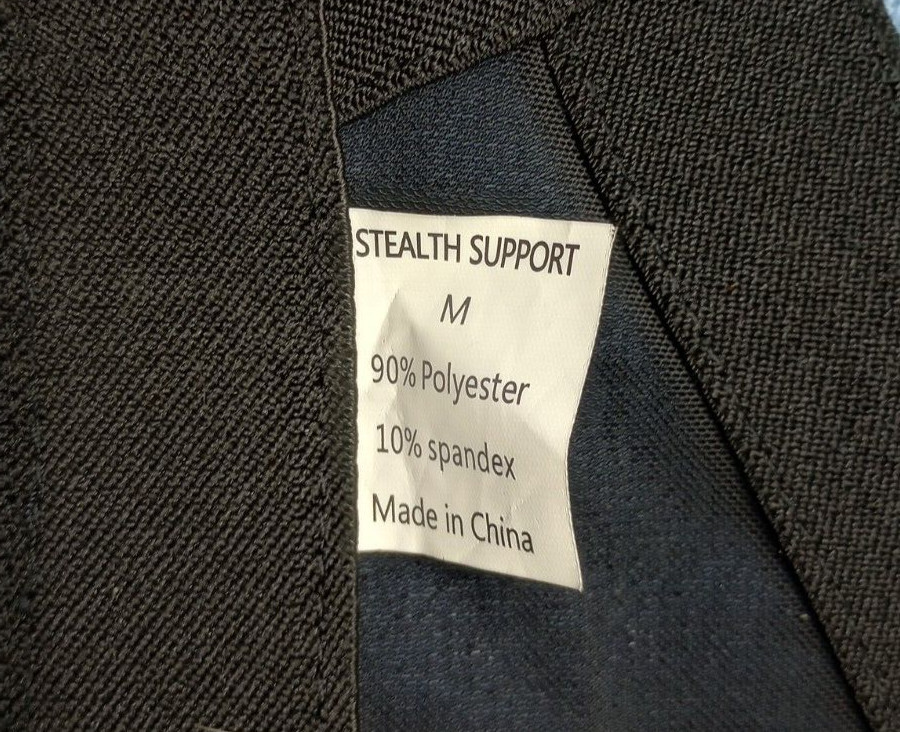 Stealth Support Upper Back and Shoulder Posture Support Brace Black Size Medium