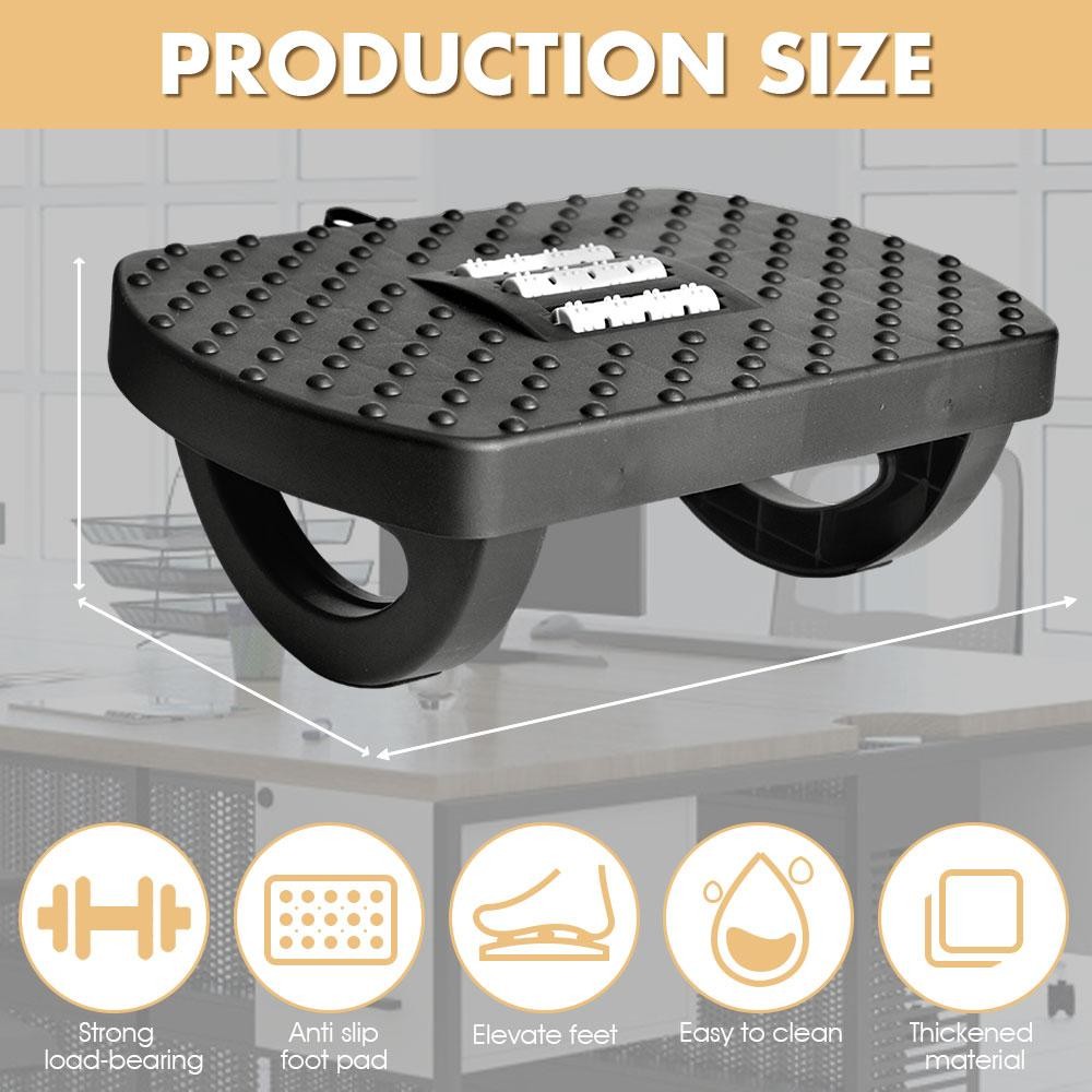 Ergonomic Under Desk Footrest Massage Rollers Leg Rest Pain Relief Non Slip Stoo