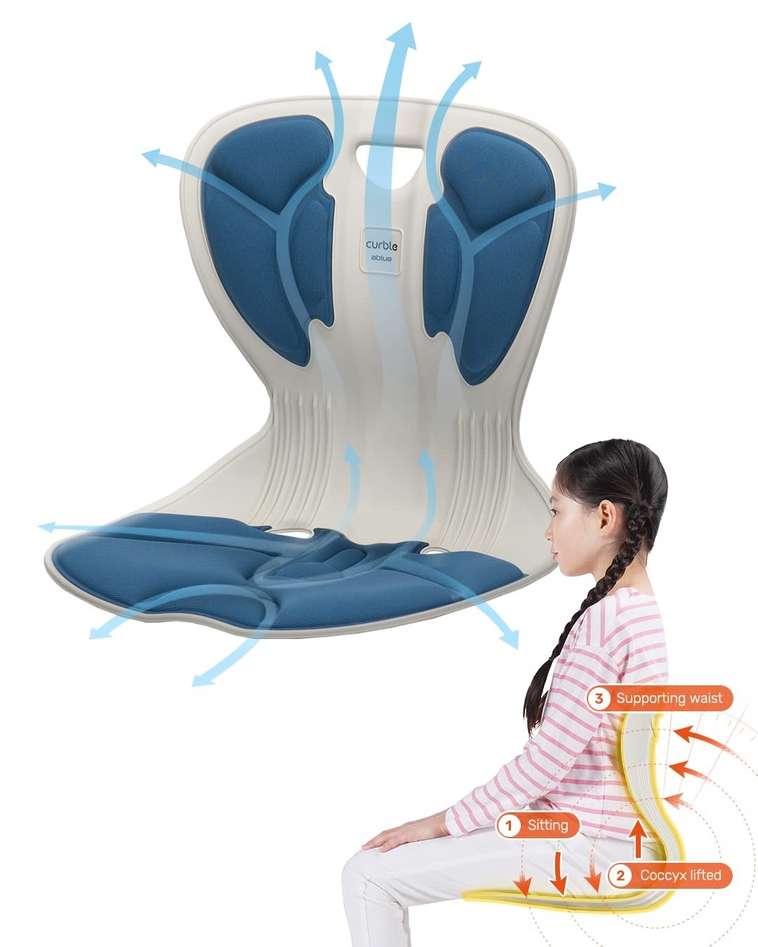 Comfy, Ergonomic Chair Back Support, Small and Flexible Posture Corrector for Ch