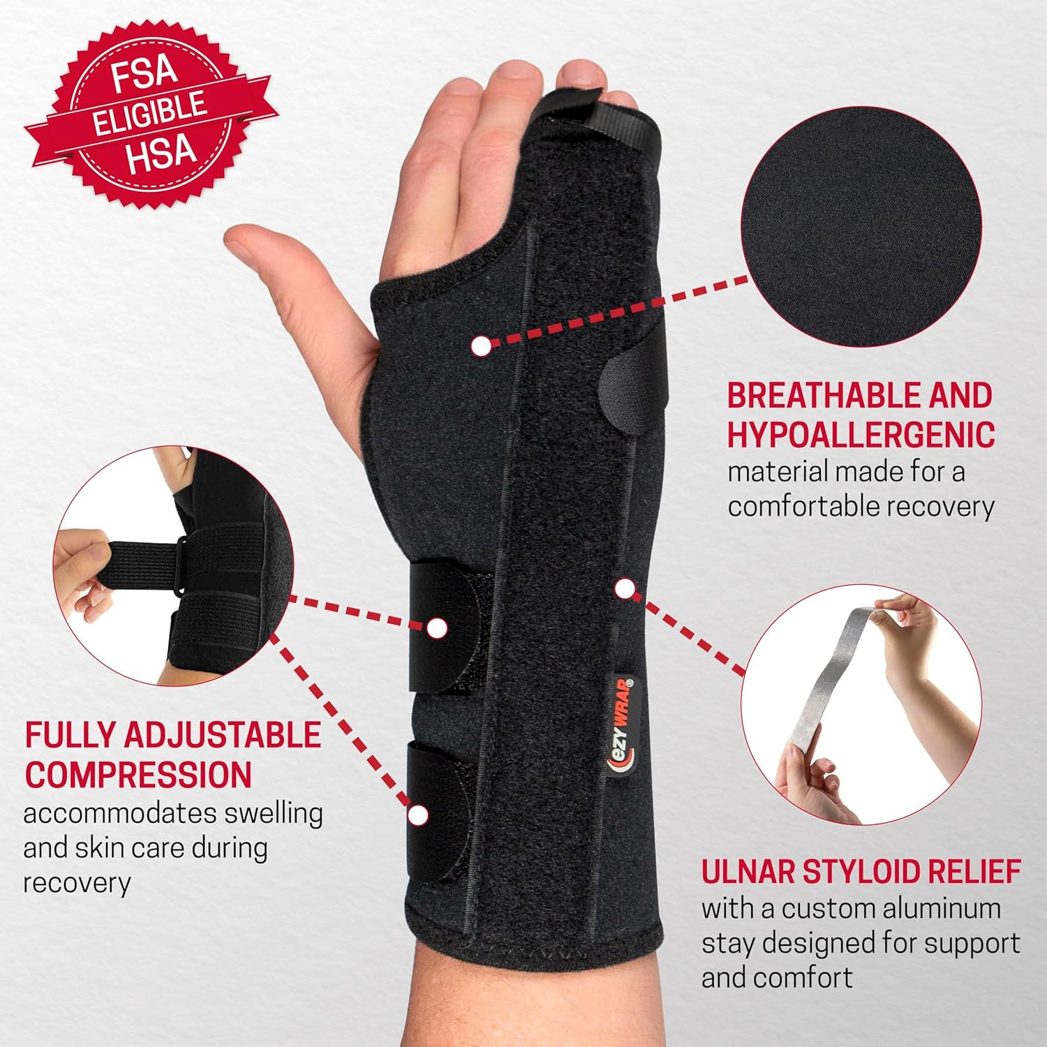 Boxer Fracture Splint Hand Brace with Finger Support – Wrist Brace Left Hand wit
