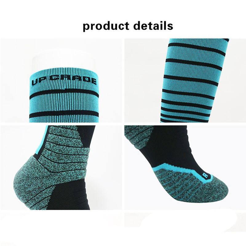 Pro Mens Womens Running Compression Sports Socks Marathon Jogging Socks Striped