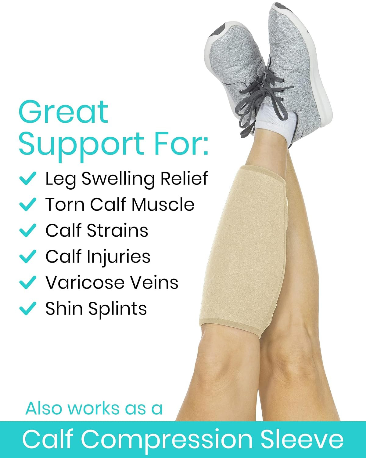 Adjustable Calf Brace for Shin Splints – Compression Sleeve for Pain Relief