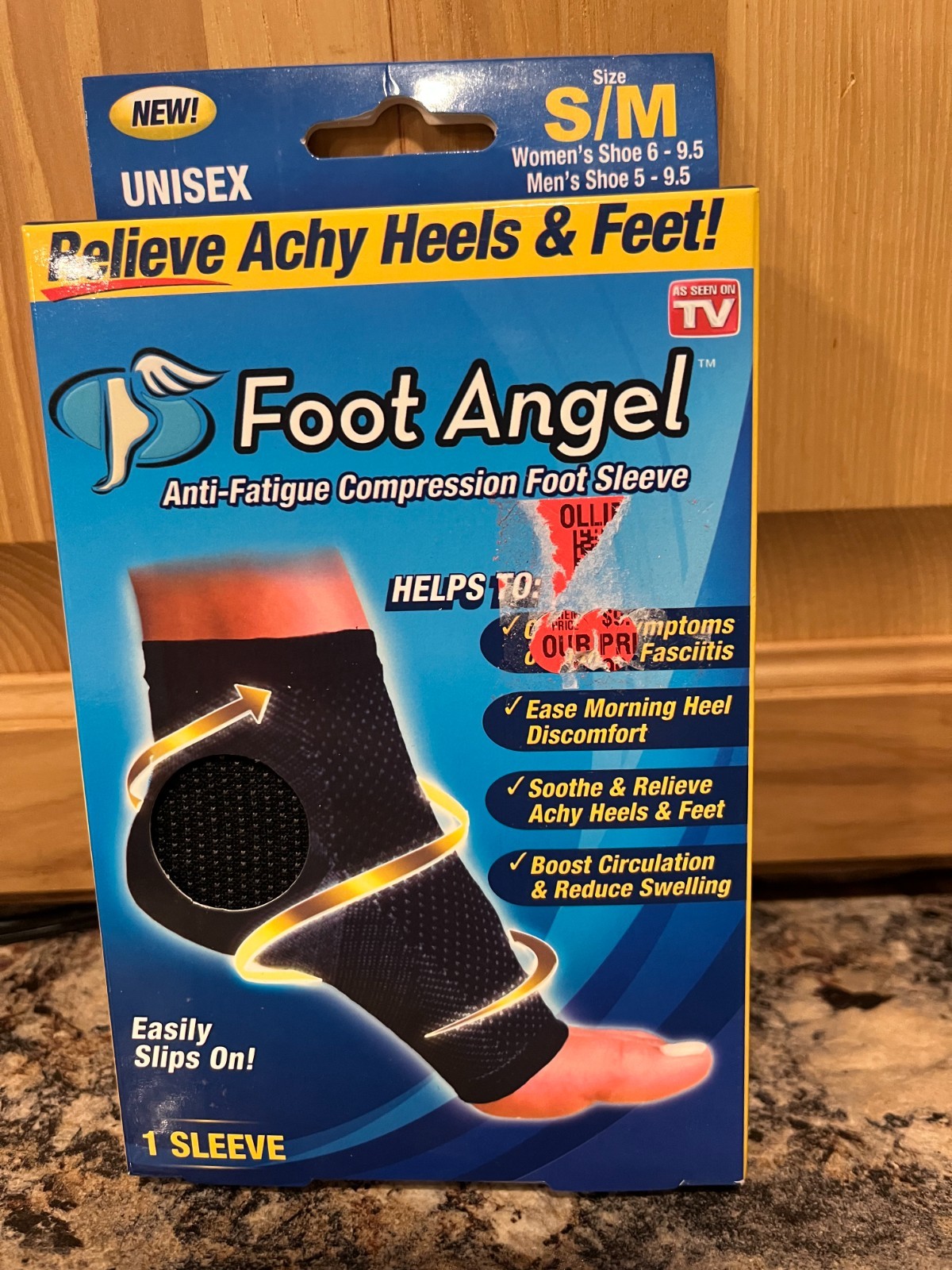 Foot Angel Anti-Fatigue Compression Foot Sleeve Size S/M NEW IN BOX NEVER USED