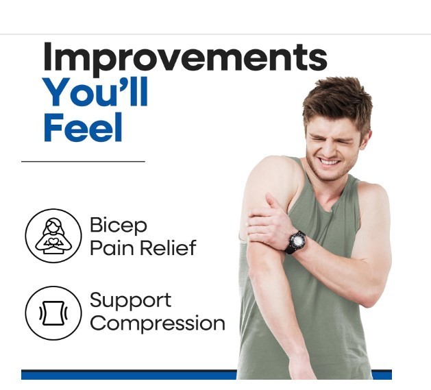ARMSTRONG AMERICA Upper Arm Bicep Tendonitis Brace & Compression Sleeve Beige XL