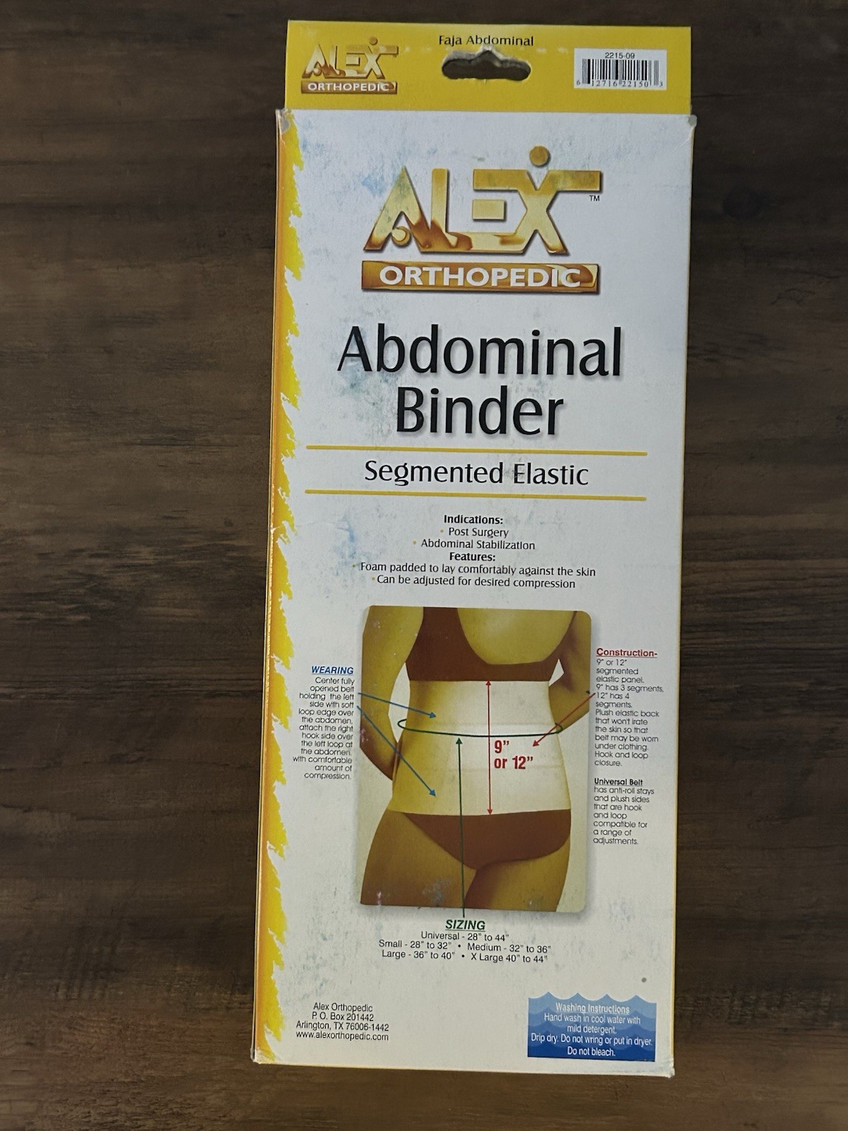 Alex Orthopedic Abdominal Binder Segmented Elastic Universal Size New