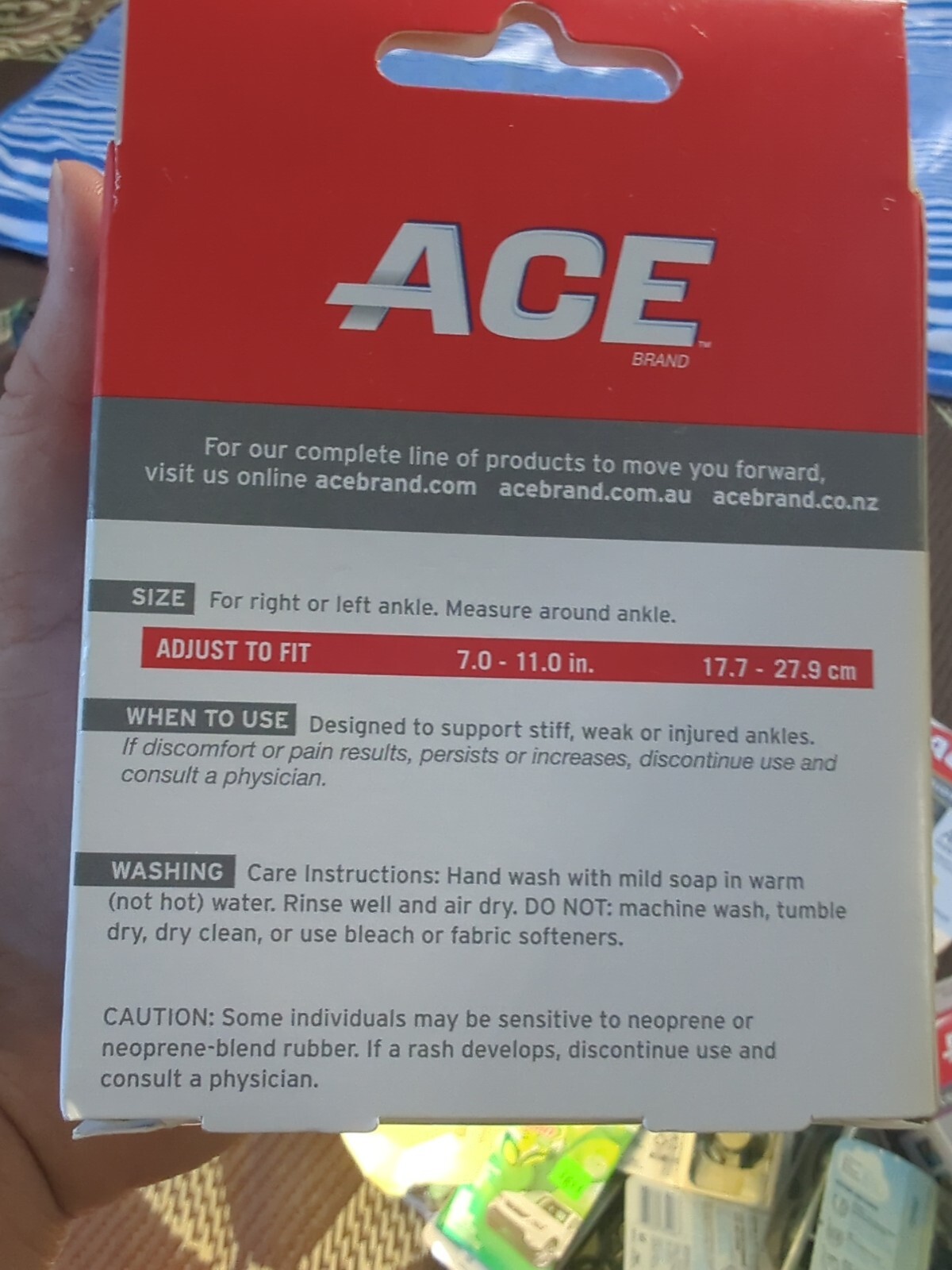 ACE Compression Adjustable Ankle Support Neoprene Left or Right Foot New