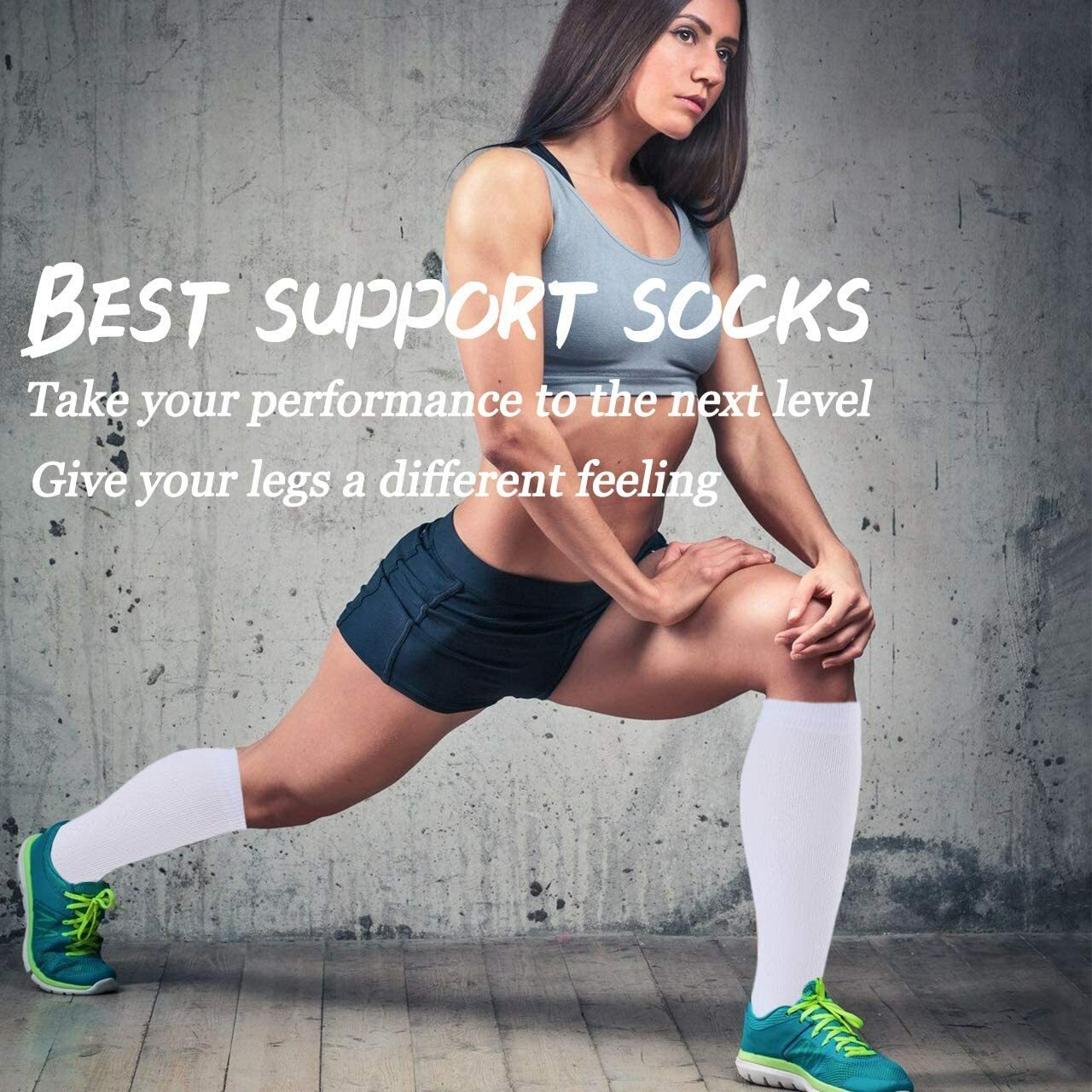 (6 Pairs) Copper Compression Socks 15-20mmHg Graduated Support Mens Womens S-XXL