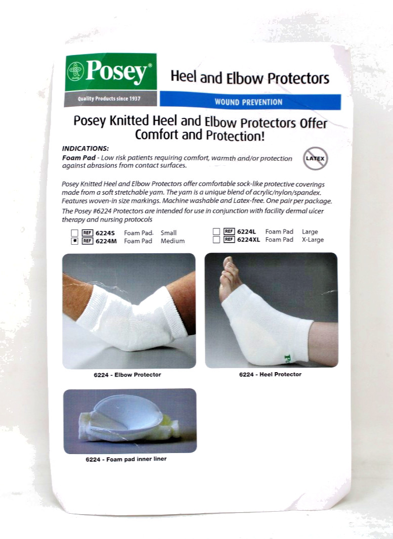 Tidi 6224L Posey Heel Elbow Protection Sleeve Size Medium White – 1/PR