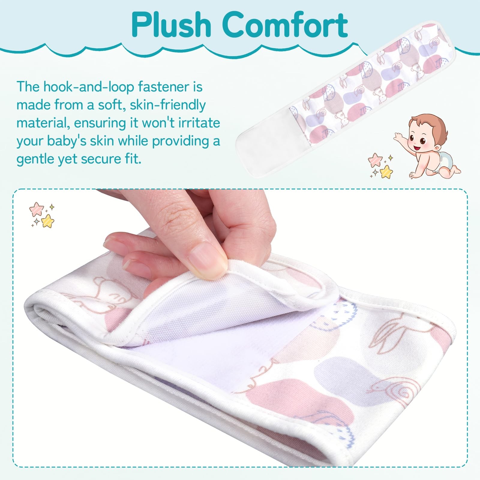 4pcs Newborn Infant Belly Wrap Comfort Pure Cotton Umbilical Cord Cover Band,…