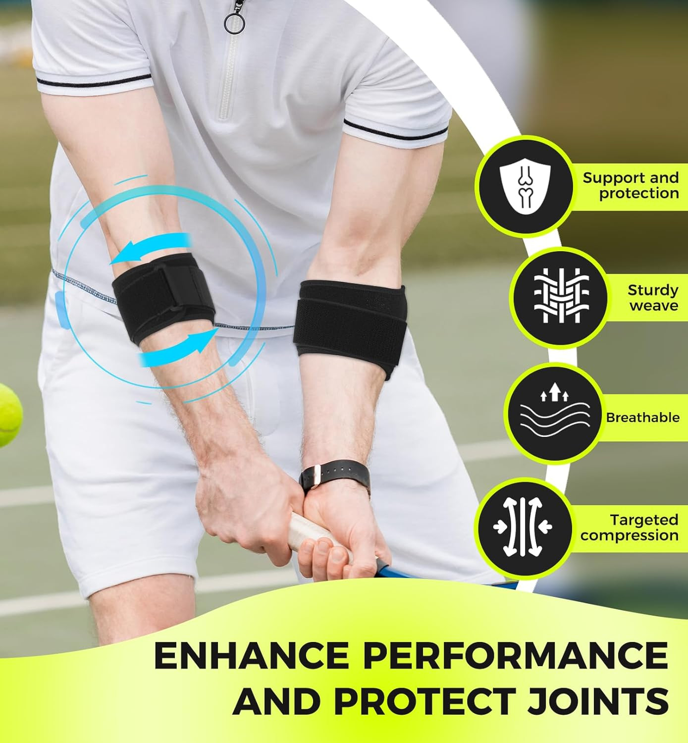 Tennis Elbow Brace for Forearm Tension Relief, Elbow Support Arm Straps Compr…