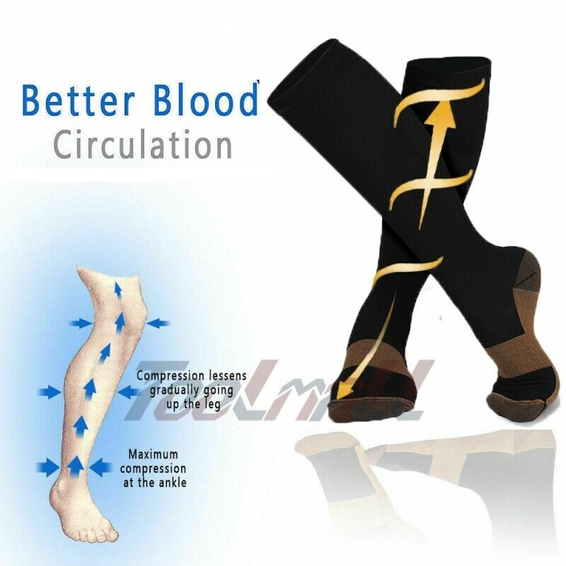 6 Pairs Compression Socks Knee High 20-30mm Hg Graduated Support Men’s Women’s