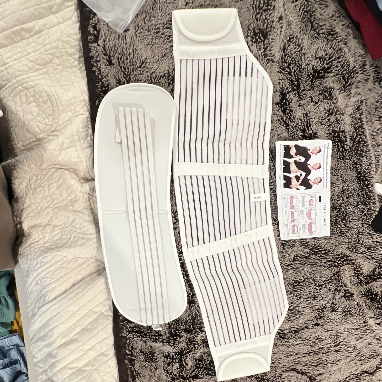 Back Brace Pelvic Support Belt White Elastic XL/XXL MATERNITY