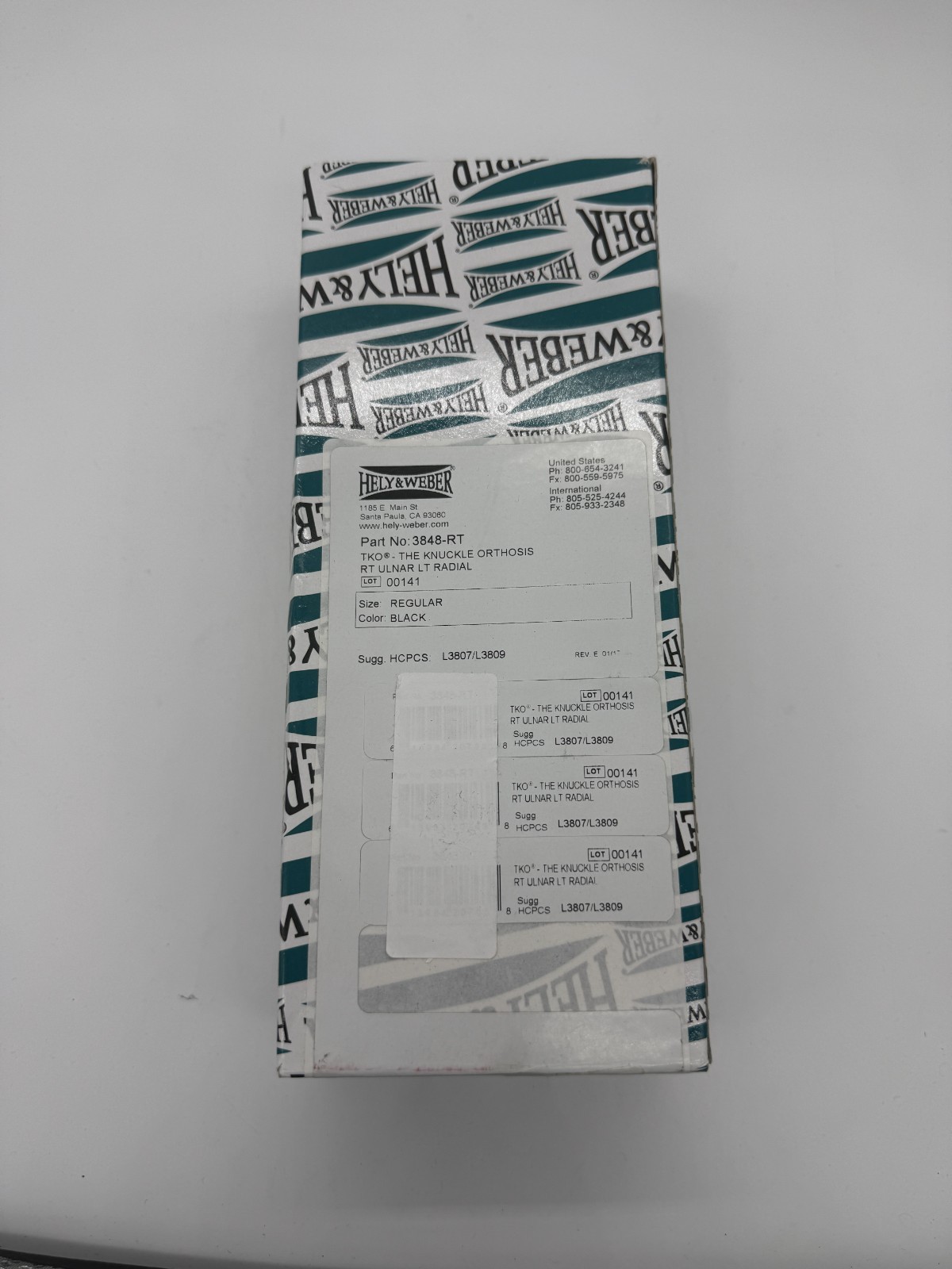 Hely & Weber TKO The Knuckle Orthosis RT Ulnar LT Radial 3848-RT