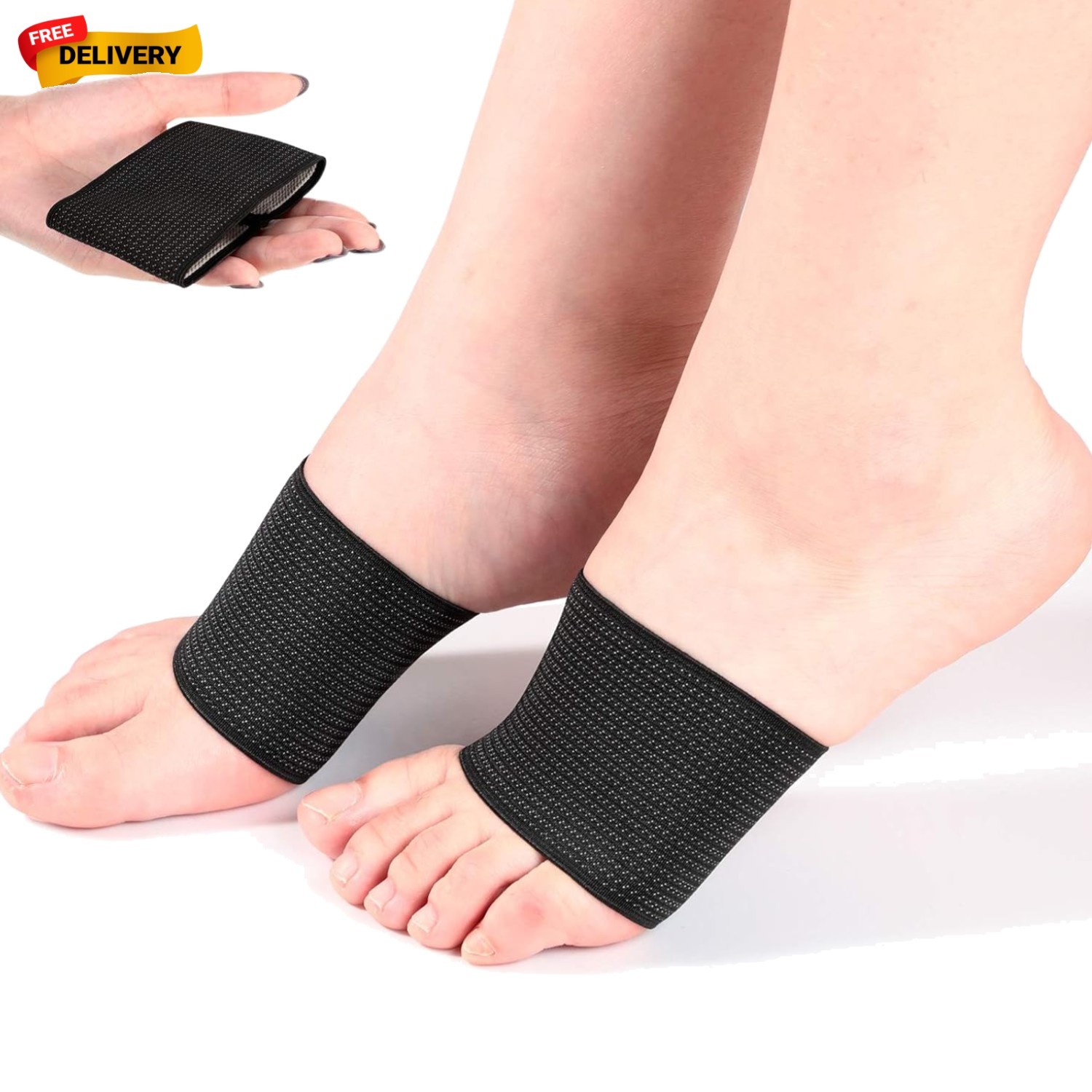 2 Pairs Compression Foot Arch Support for Women and Men Plantar Fasciitis Arc…