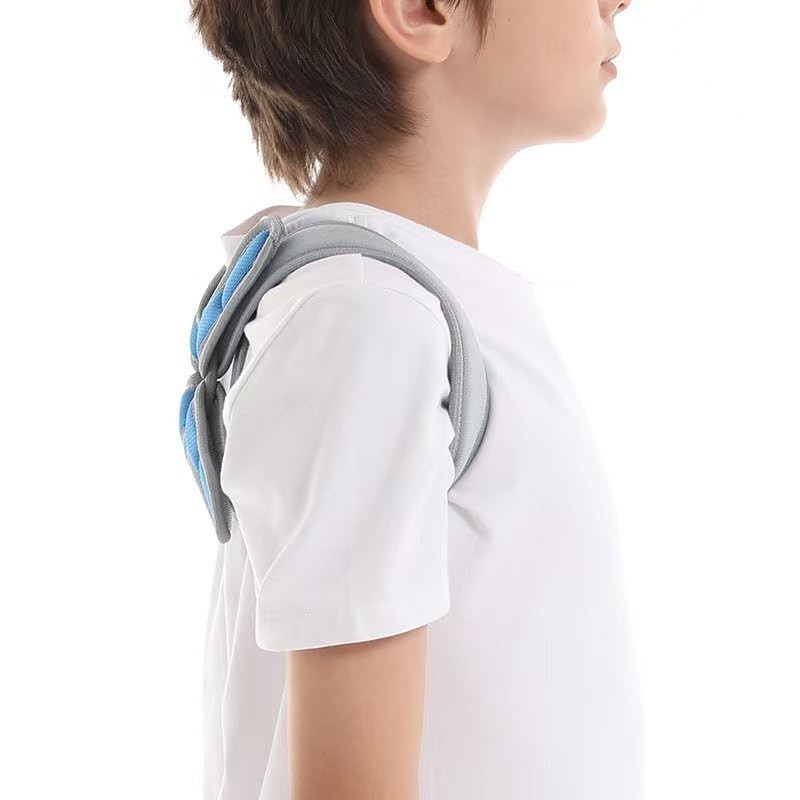 RousuMedi Pediatric Clavicle Support Brace, Medium:5~8yrs, Grey And Blue