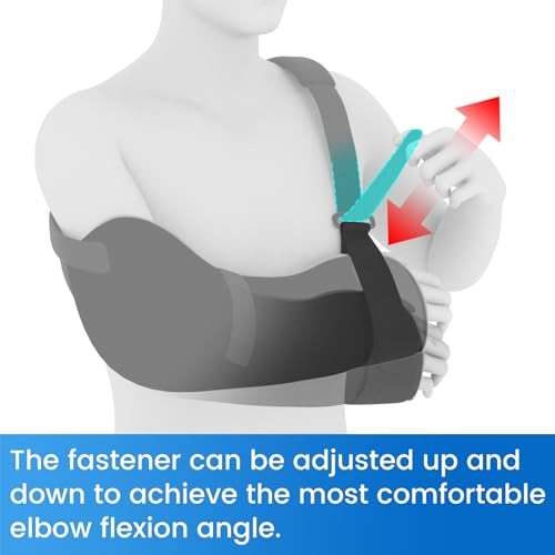 Arm Sling Shoulder Immobilizer with Waist Strap, Large Mesh Version-Right hand