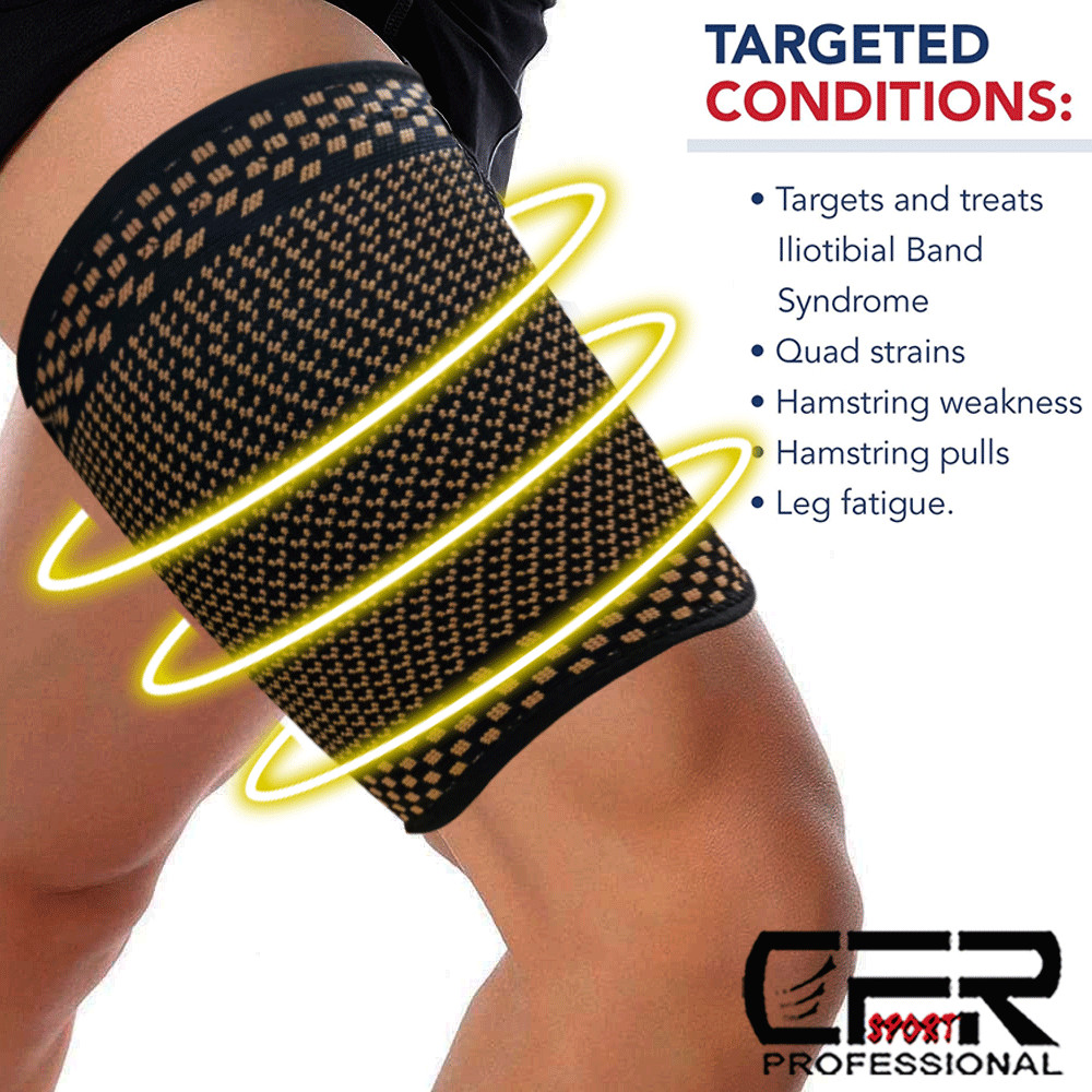 Copper Compression Brace Groin Thigh Sleeve Hip Support Wrap Sciatic Nerve Sport