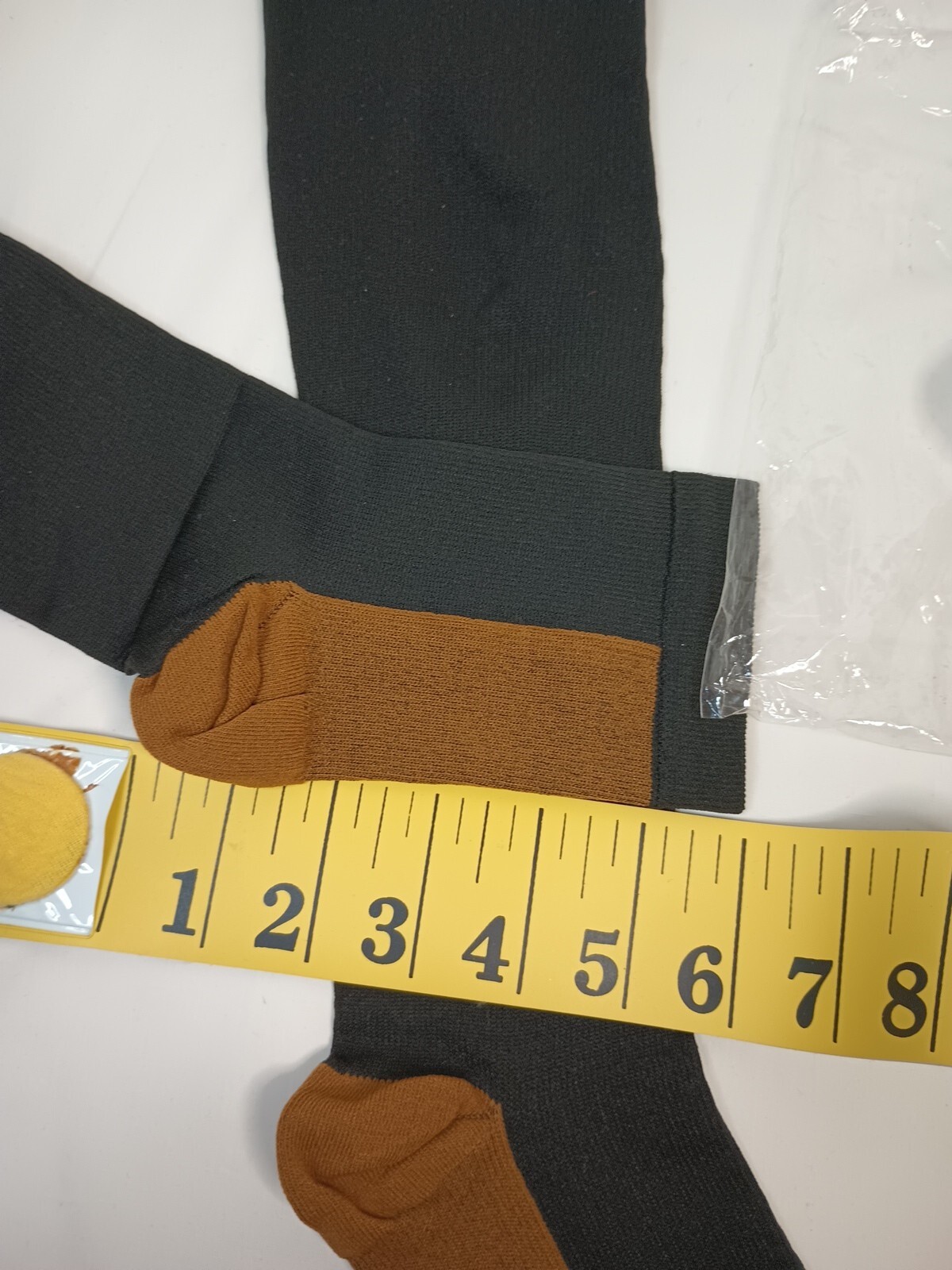Black Zipper Open Toe Compression Crew Socks Unisex XXL New