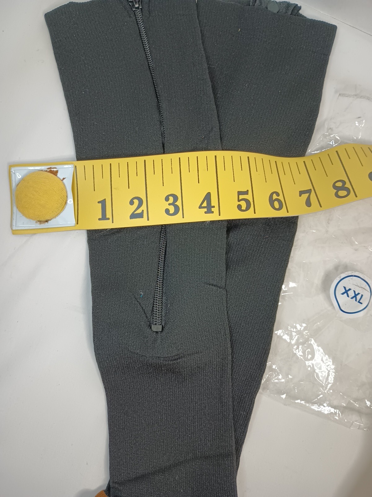 Black Zipper Open Toe Compression Crew Socks Unisex XXL New