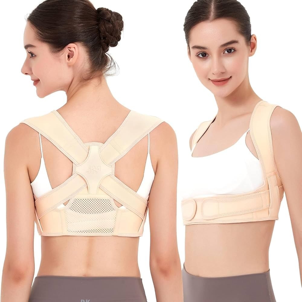 Vicorrect Posture Corrector Women’s and Men’s Size M/L Cream Adjustable Support