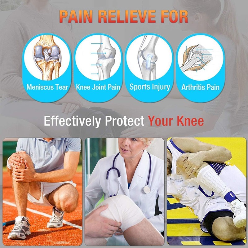 Electric Heating Vibration Knee Joint Pad Brace Leg Therapy Massager Pain Relief