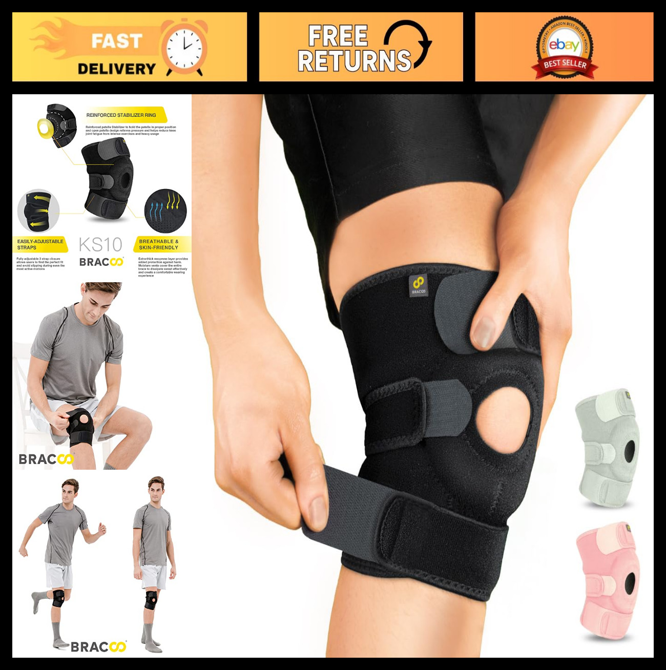 Adjustable Knee Support Brace – Compression Sleeve for Arthritis, Injury Recover