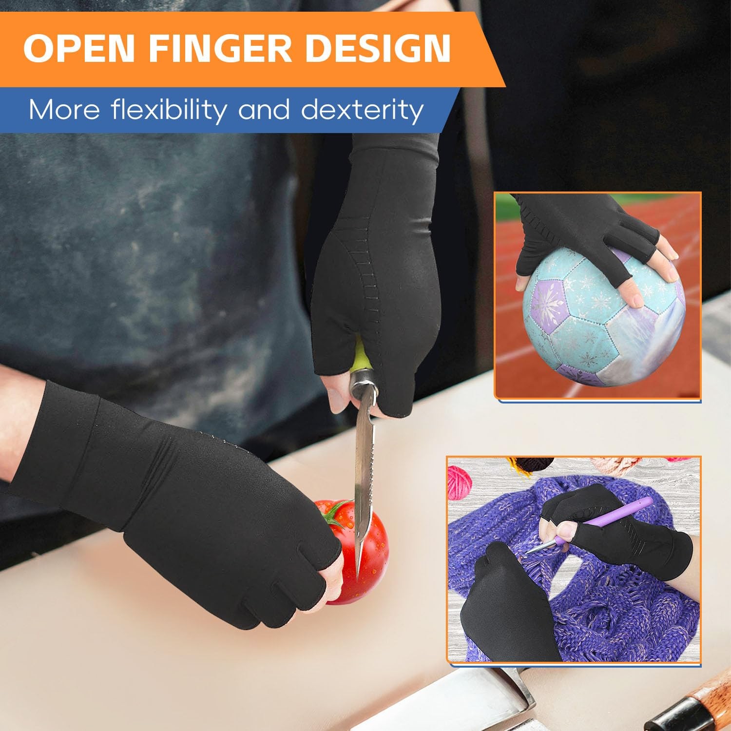 Full Finger Copper Arthritis Compression Gloves Touch Screen Copper Gloves
