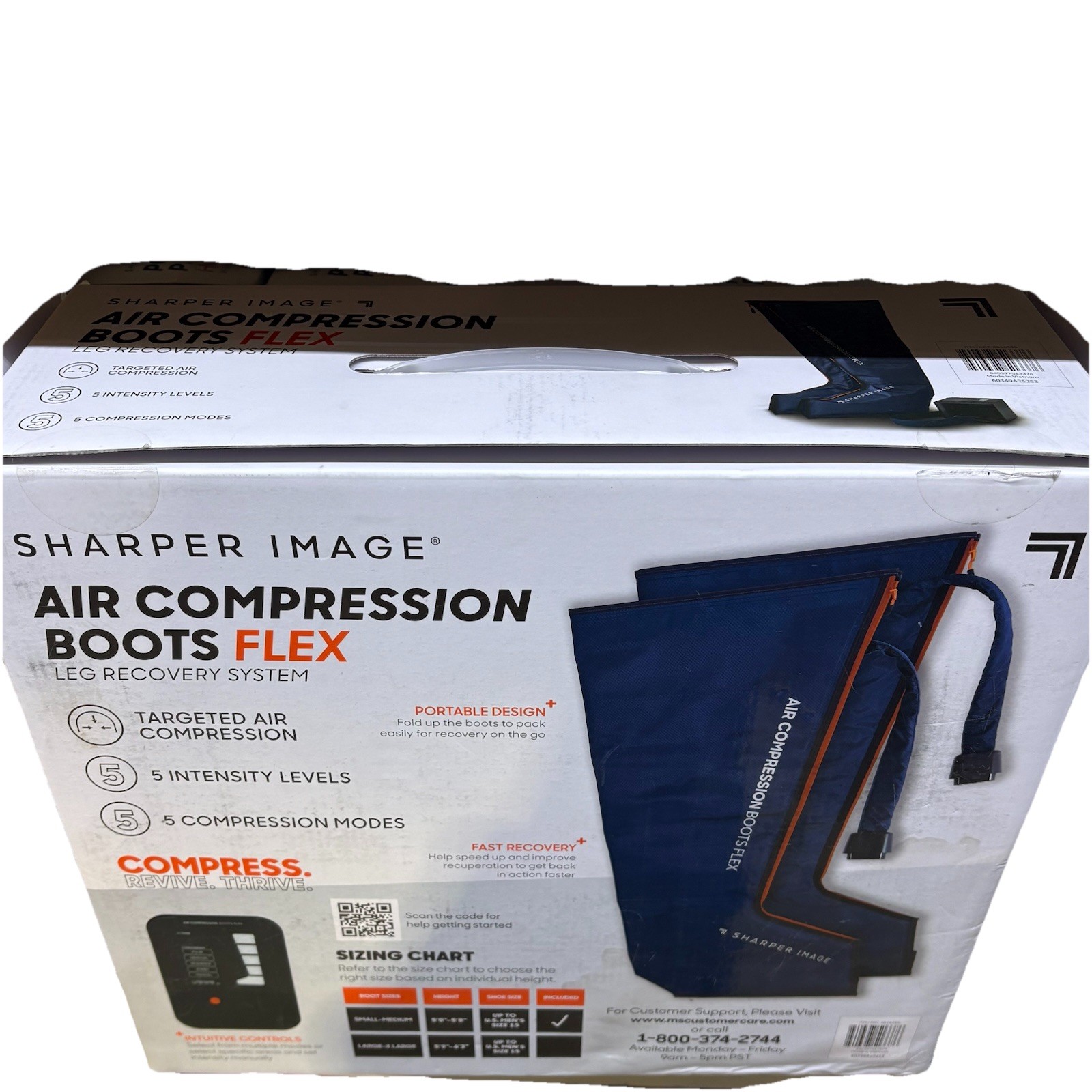 SHARPER IMAGE AIR COMPRESSION Flex BOOTS Small/Medium Blue